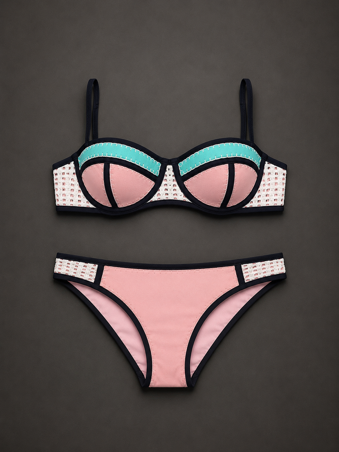 Malibu Pastel Colorblock Bikini Set